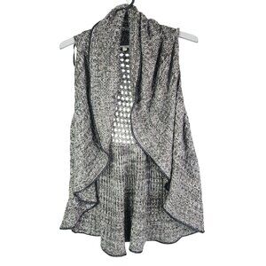 Womens Black & White Charter Club Open Front Knit Vest Size 18/20W